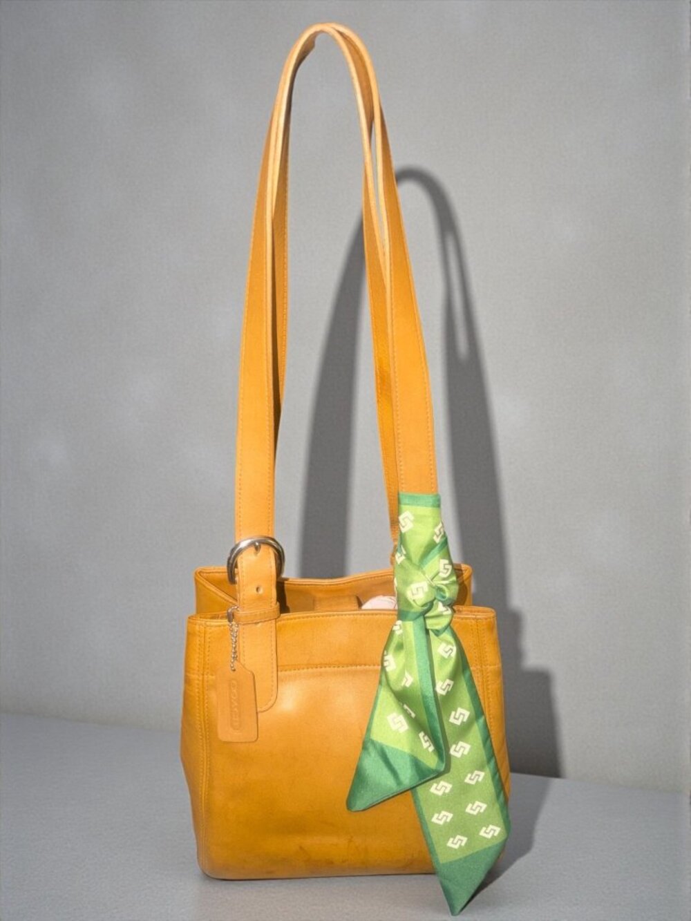 VTG Coach Buckle Tote 4157 Toffee Leather Nickel Waverly Soho 90s Dominican Rep - Picture 2 of 11